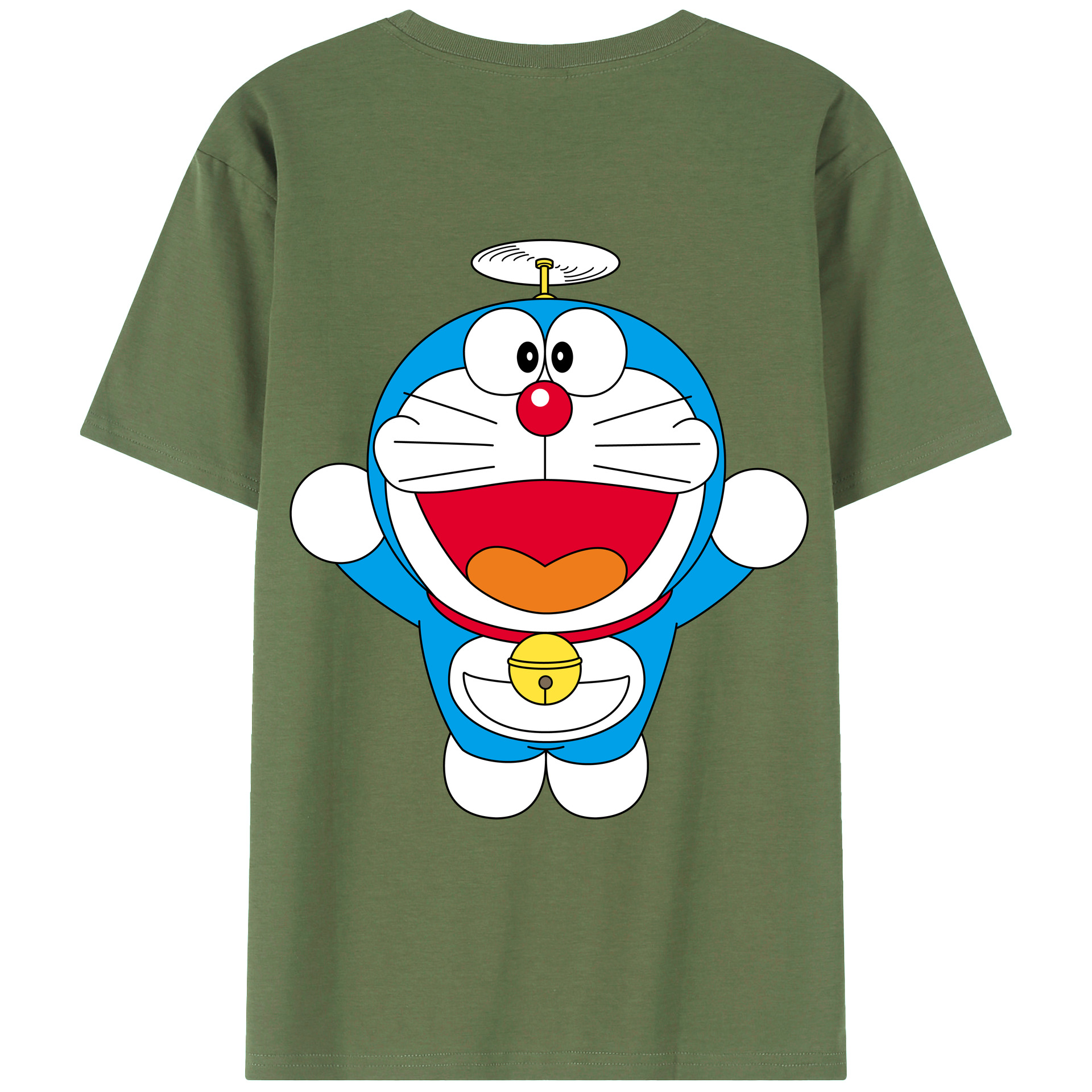 （画像用） ドラえもん Doraemon 綿100％ メンズ半袖Tシャツ（バックプリント） 通気性